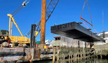 Commonwealth Pier structural beam lift in Boston