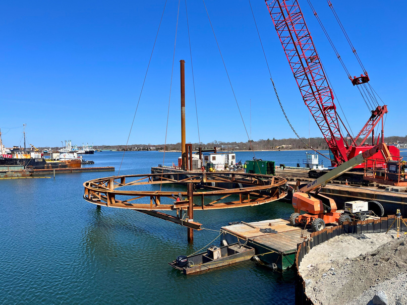 CAD Cell 4 cofferdam construction in New Bedford